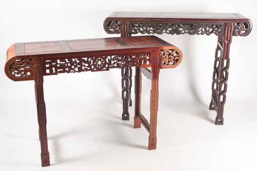 Lot 237 - A 20th century Chinese hardwood altar table,...