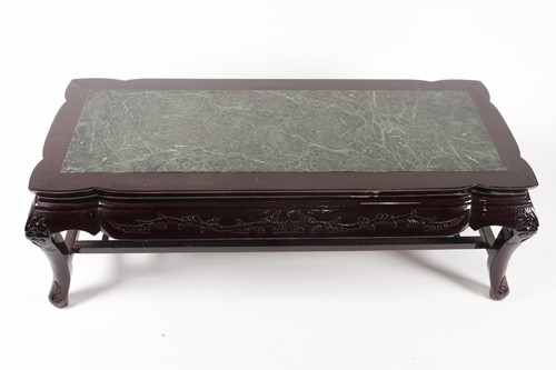 Lot 244 - A contemporary Chinese hardwood and marble...