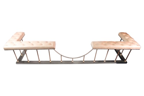 Lot 276 - A large well made wrought iron and light tan,...