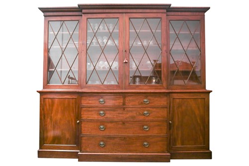 Lot 271 - A part early 19th-century, mahogany breakfront,...