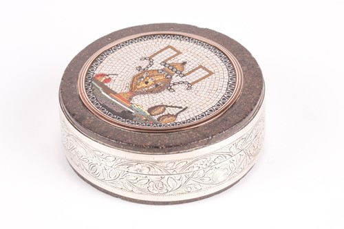 Lot 378 - A 19th century silver banded porphyry?...