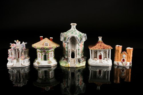 Lot 381 - A Staffordshire bone china 'Cottage' pastille...