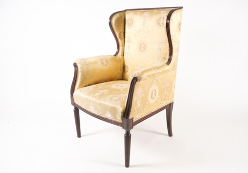 Lot 306 - A George III style mahogany scroll arm...