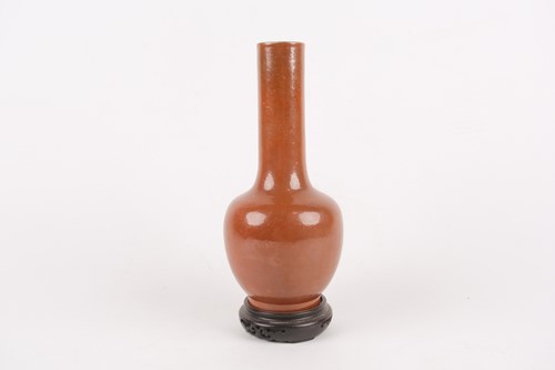 Lot 143 - A Chinese porcelain mallet shaped monochrome...