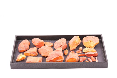 Lot 238 - A quantity of raw amber, thirtenn principle...