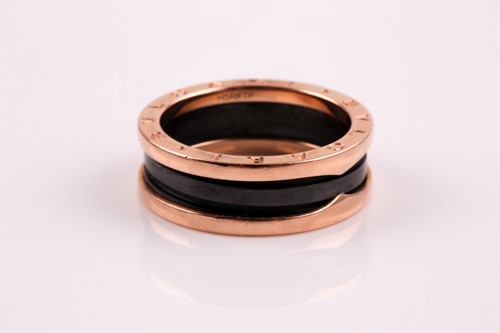 Lot 234 - Bulgari. An 18ct rose gold and ceramic B zero1...