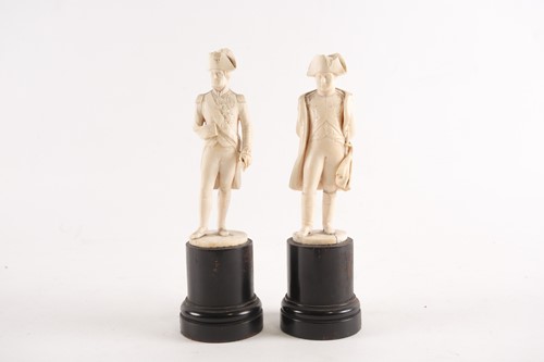 Lot 367 - A pair of 19th century Dieppe ivory carved...