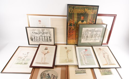 Lot 100 - Of Cricket interest, a pair of framed Vanity...
