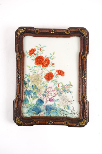 Lot 163 - A Chinese porcelain panel, Qing,19th century,...