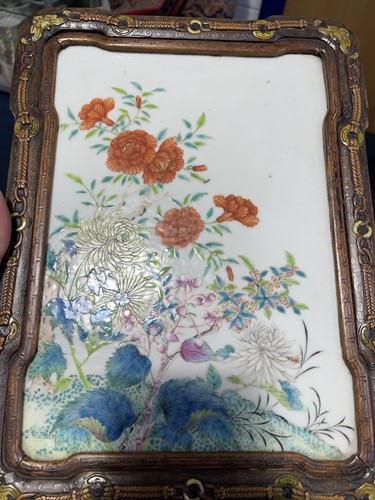 Lot 163 - A Chinese porcelain panel, Qing,19th century,...