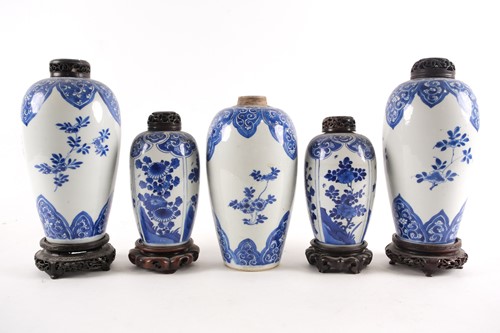Lot 167 - Two pairs of Chinese blue & white jars, and a...