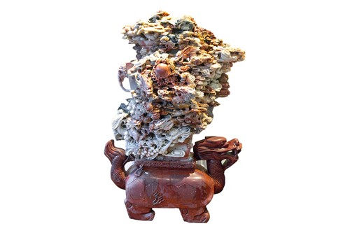 Lot 198 - A monumental, 20th century Chinese, russet and...
