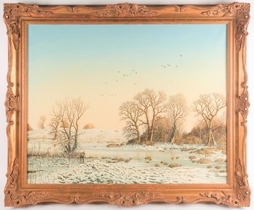 Lot 140 - Nicholas Mace (B. 1949), a winter landscape,...