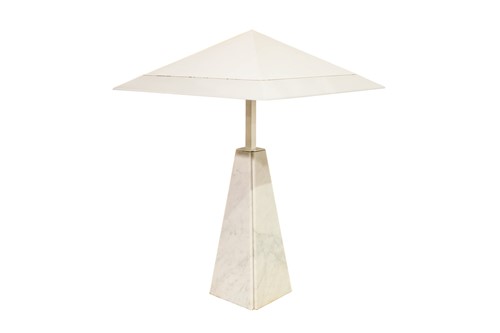 Lot 326 - A modernist white marble and white perspex...