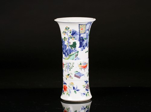 Lot 205 - A Chinese Kangxi famile vert Gu shaped...