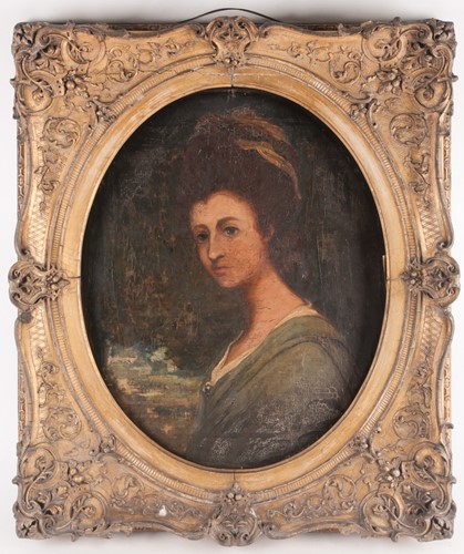 Lot 93 - 19th century school, an oval portrait of a...