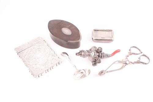 Lot 463 - A Victorian silver card case, with engraved...