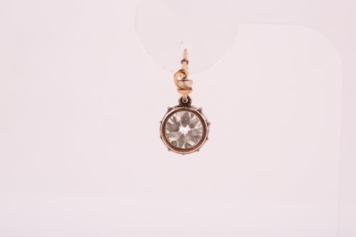 Lot 373 - A pair of Old European cut solitaire diamond...