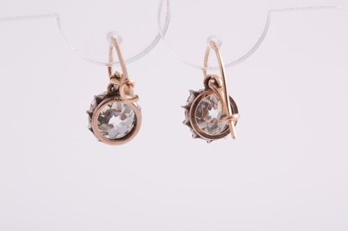 Lot 373 - A pair of Old European cut solitaire diamond...