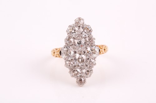 Lot 279 - A yellow metal and old-cut diamond...