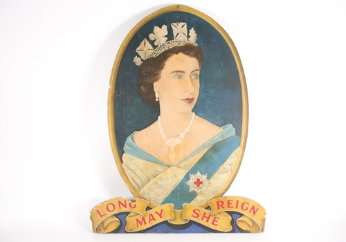 Lot 474 - A large 20th-century naive oil on board...