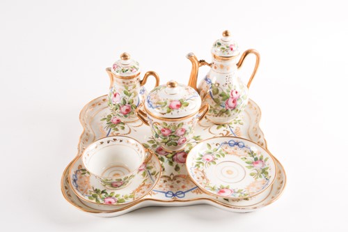 Lot 350 - A French porcelain cabaret set, early 20th...