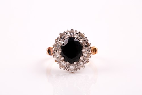 Lot 276 - A substantial sapphire and diamond cluster...