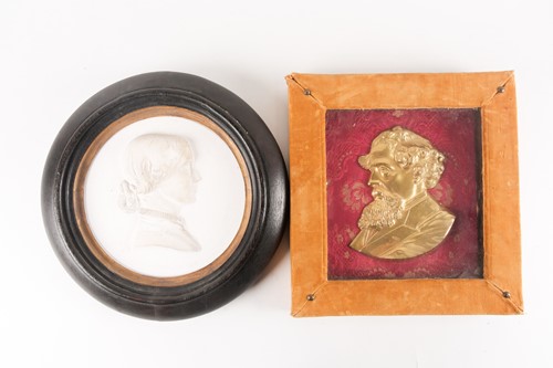 Lot 447 - A rare 19th-century plaster relief portrait...
