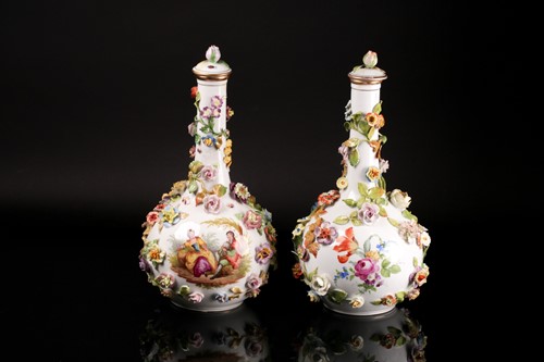 Lot 355 - A pair of late 19th century Sitzendorf...