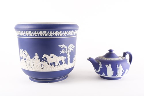 Lot 359 - An early 20th century Wedgwood blue jasperware...
