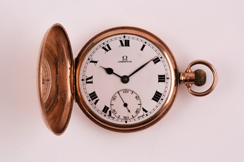 Lot 396 - An Omega 9ct yellow gold full hunter pocket...