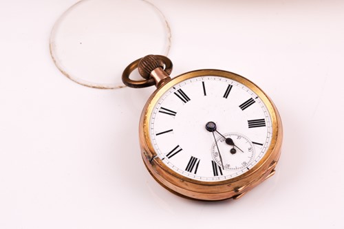 Lot 342 - A 9ct yellow gold cased pocket watch, interior...