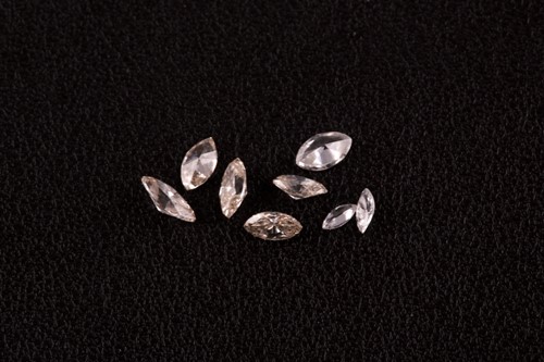 Lot 281 - A small group of eight various marquise-cut...