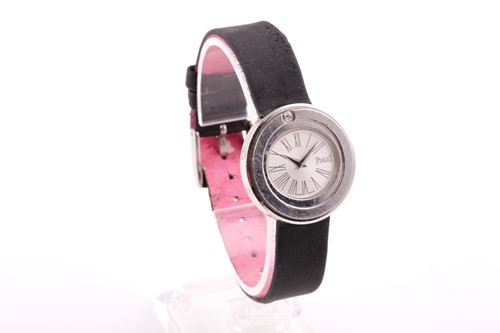 Lot 392 - A Piaget ladies stainless steel watch, the...