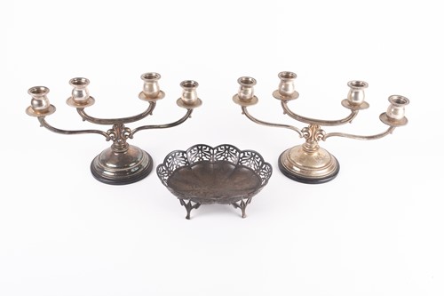 Lot 450 - A pair of 20th century 800 silver four branch...