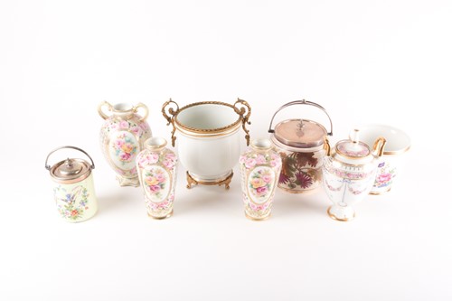 Lot 366 - A garniture of Noritake vases, a Rosenthal...