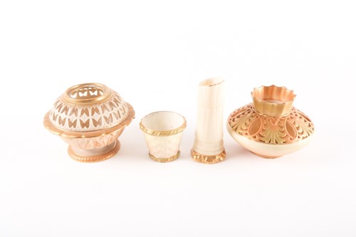 Lot 367 - Royal Worcester vases, comprising two pot...