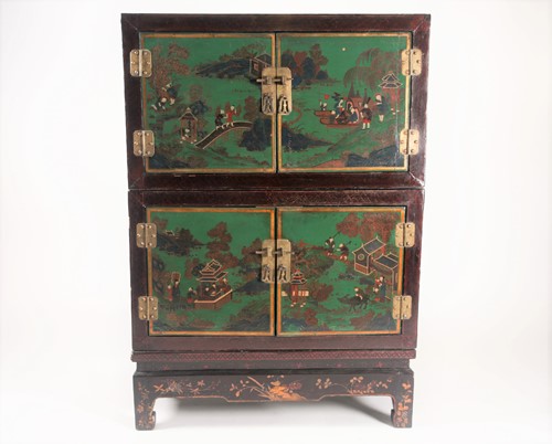 Lot 233 - An early 20th-century Chinese, black and green...