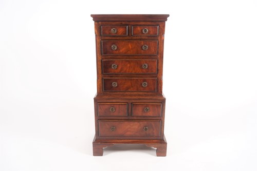Lot 240 - A George III style mahogany, miniature chest...