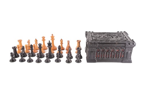 Lot 436 - A mid-19th century boxwood and ebony Staunton...
