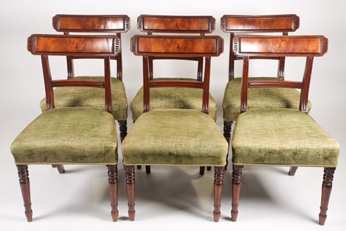 Lot 258 - A set of six George IV mahogany dining chairs...