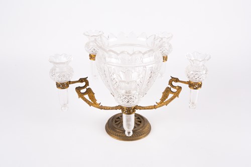 Lot 413 - An Osler gilt metal and cut glass table...