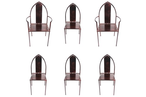 Lot 72 - A set of six 20th century tubular metal and...