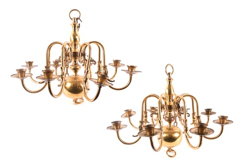Lot 123 - A pair of 17th-century dutch style brass...