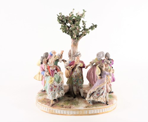 Lot 379 - A large 19th century Continental porcelain...