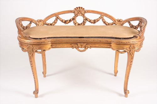 Lot 303 - A French Louis XVI style carved wood and gesso...