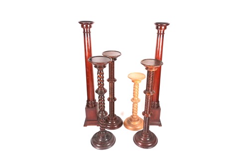 Lot 69 - A pair of turned and stained pine masonic,...
