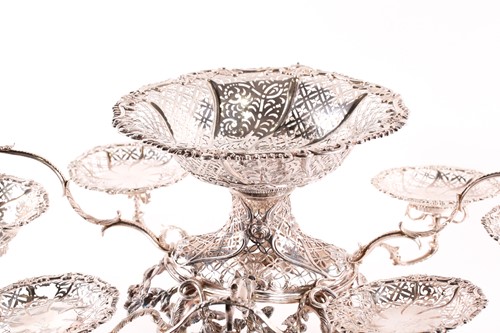 Lot 547 - An Irish George III silver epergne, the...