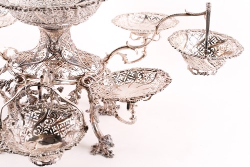 Lot 547 - An Irish George III silver epergne, the...