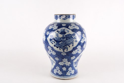 Lot 35 - A Chinese blue and white porcelain inverted...